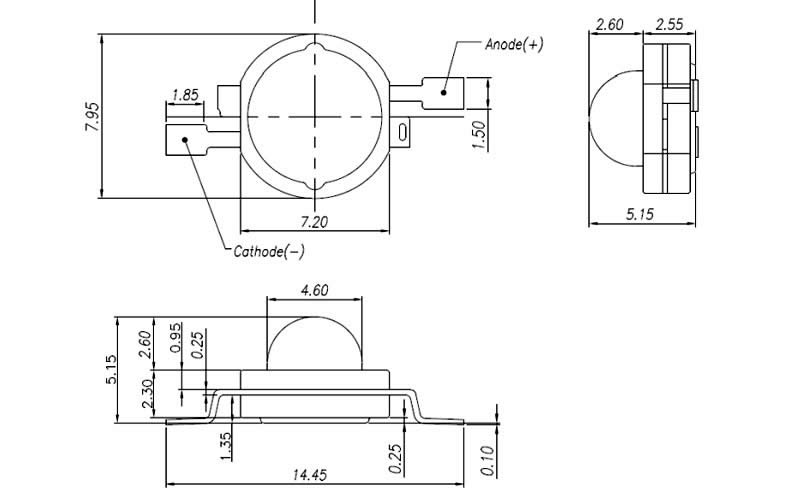 High power Infrared (IR) LED chips 3W by emitter packing - 660nm 850nm 940nm - Chingtek.net