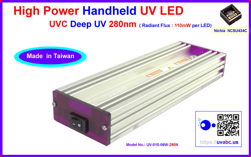 UVC deep UV LED ultraviolet light Handheld module/lamp - Industrial Pro. Nichia Series (UVC 280 nm) For disinfection/sterilization, protein analysis, DNA sequencing, drug discovery, optical Imaging and sensing of inks, dyes and markers. - Chingtek.net